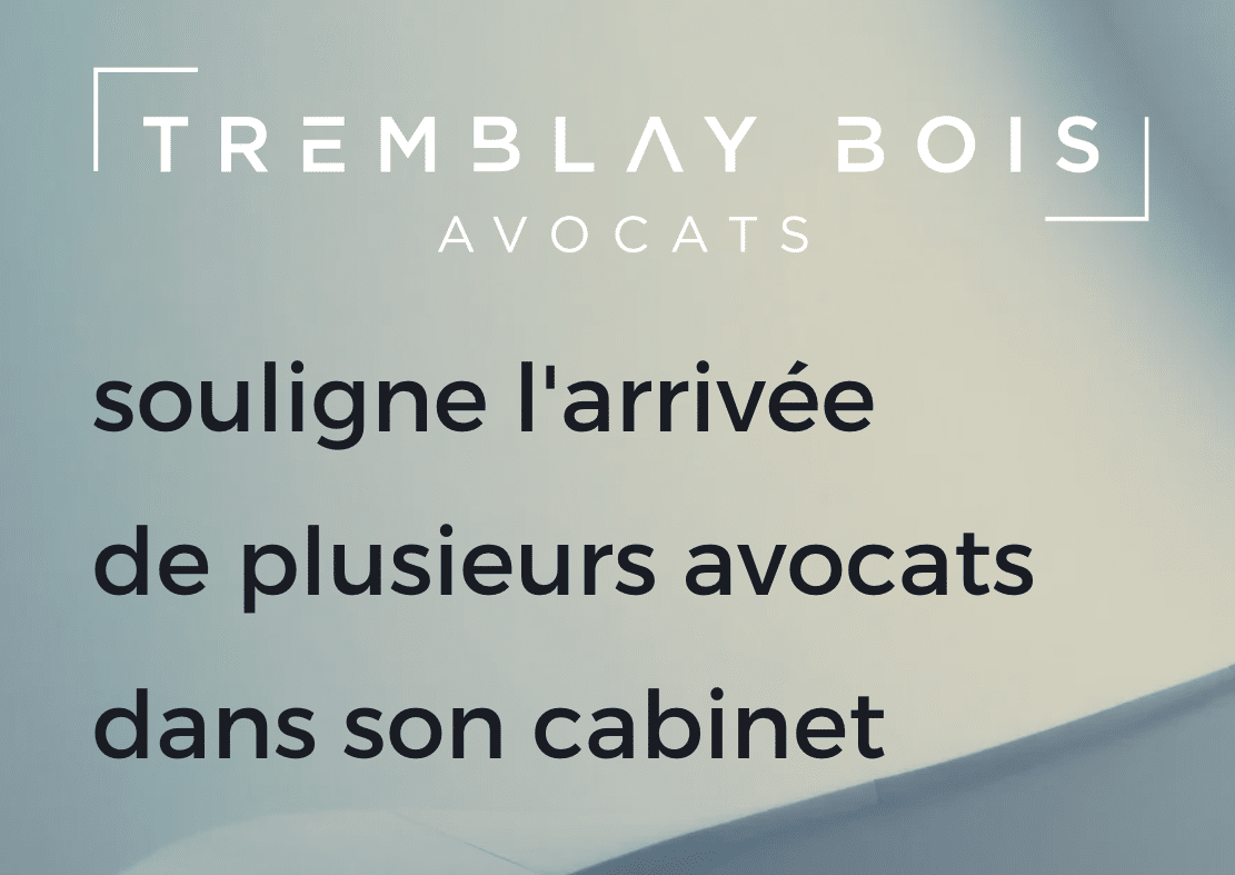 Tremblay Bois souligne ses nominations